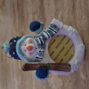Snowman photo frame ornament